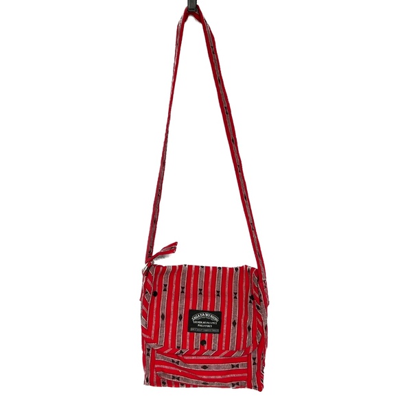 Sagada Weaving Bag Handwoven Crossbody Front Flap Red Black White Cotton Pocket - Picture 5 of 6
